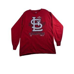 Majestic St Louis Cardinals MLB 2011 NL Champions Mens T-Shirt Red Baseball